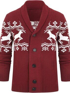 Cozy Cable Knit Men's Cardigan Sweater with Shawl Collar - Stylish & Warm